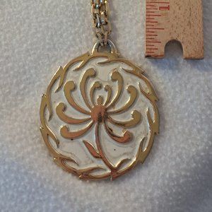 Vintage Trifari large Asian theme pendant on chain